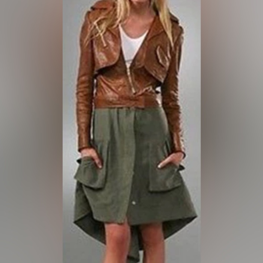Alexander Wang Lambskin Leather Jacket with Detachable Skirt